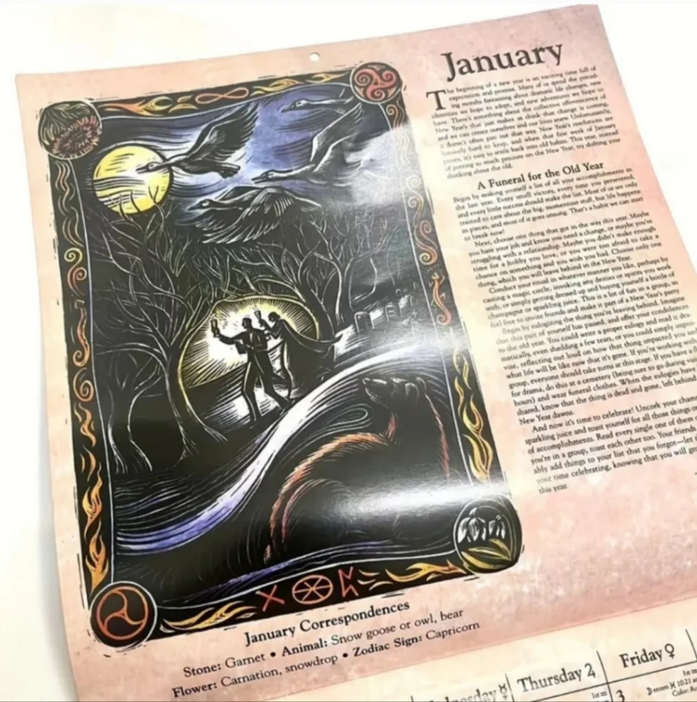 WITCHES CALENDAR 2025 BEAUTIFUL ILLUSTRATIONS BY LLEWELLYN'S size 12x12